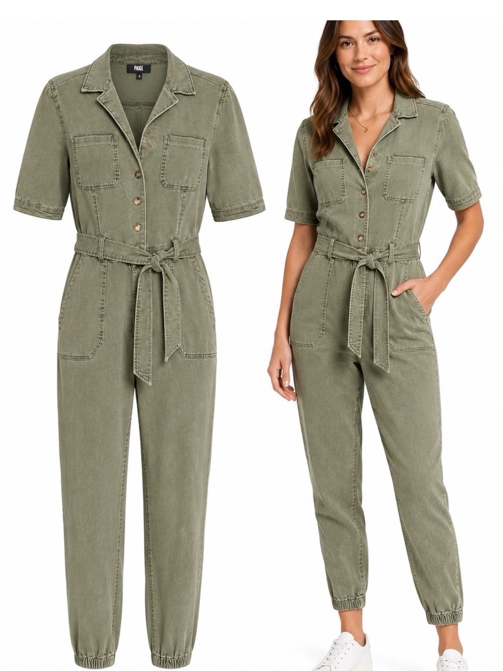 PAIGE "Anessa" Short Sleeve Utility Jumpsuit